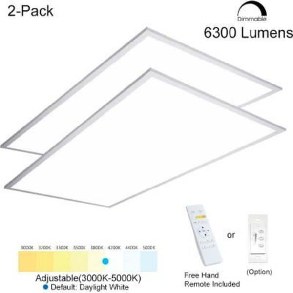 E E Systems Group eSenLite® 2x4ft 50W 6500LM LED Ceiling Panel Troffer Light 3000-5000K CCT Dim w/ Remote, 8 PK EEFPTL2460W-RC8